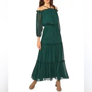 1.STATE Women’s Smocked Halter Maxi Dress Pine Green NEW size Large